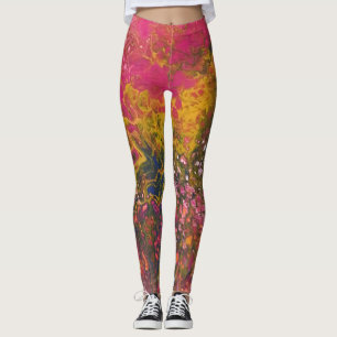 Melted Crayon Series - acrylic pour painting as Leggings