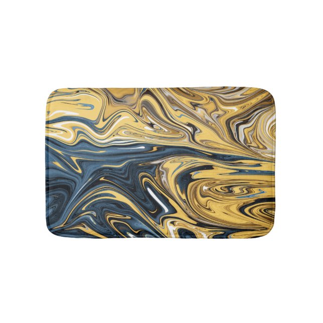 Melted Gold Abstract Painting | Best contemporary Bath Mat (Front)
