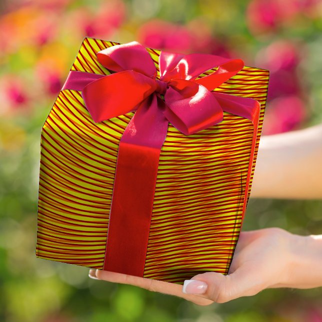 Melted Gold effect Moiré Stripes - Trippy Abstract Wrapping Paper (Creator Uploaded)