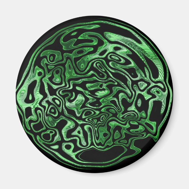 Melted Green Metallic Magnet (Front)