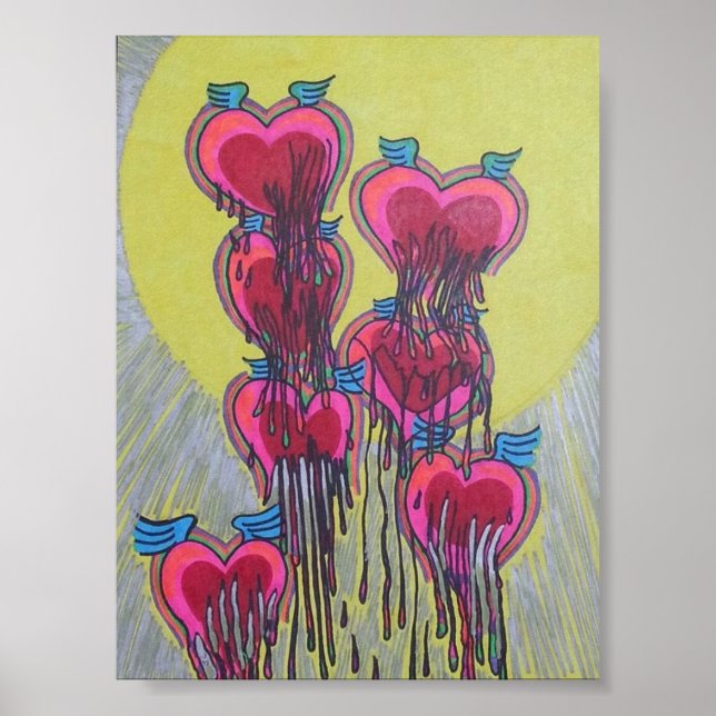 melted heart shape poster (Front)