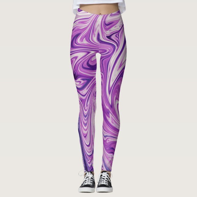 Melted lava abstract art leggings (Front)
