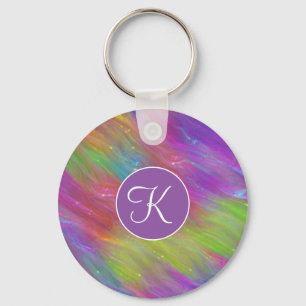 Melted Rainbow Glass Keychain