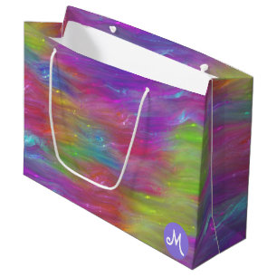 Melted Rainbow Glass Monogram Gift Bag