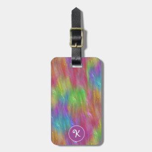 Melted Rainbow Glass Personalised Luggage Tag