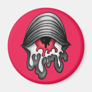 Melted Red Eye: Surreal Horror Magnet