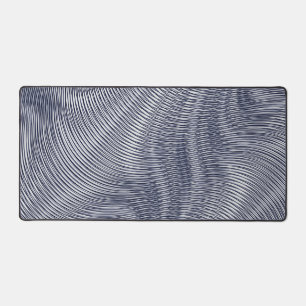 Melted Silver effect Moiré Stripes Trippy Abstract Desk Mat