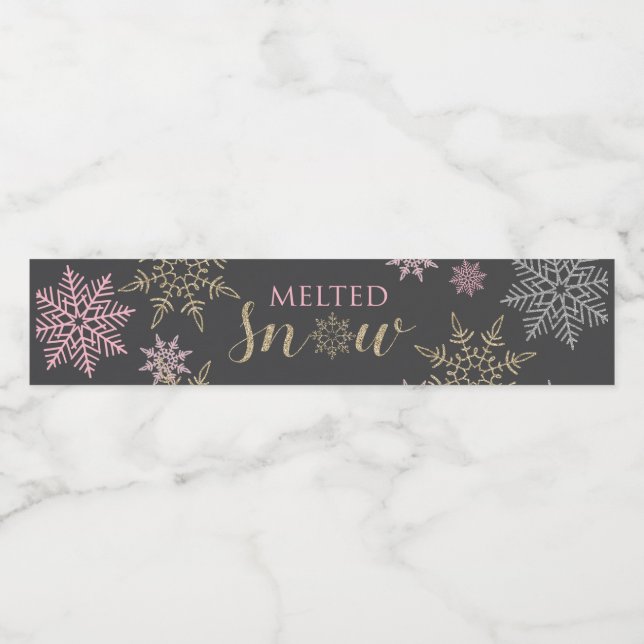 Melted Snow Water Bottle Labels (Single Label)