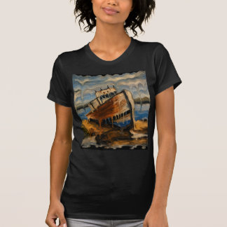 Melted Stranded Ship | Surreal Coastal Shipwreck T-Shirt