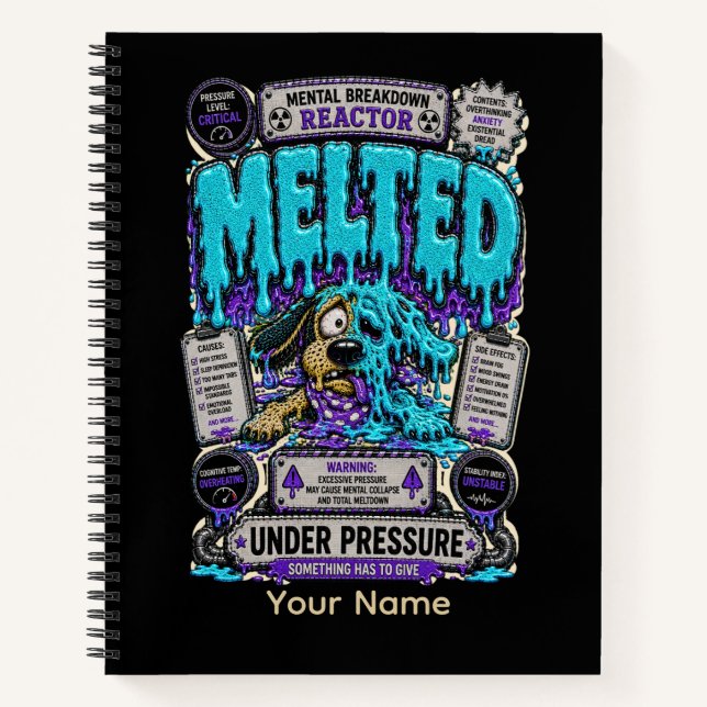 Melted Under Pressure Funny Spreadsheet Humour  Notebook (Front)