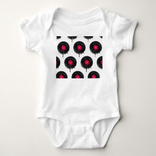 Melted vinyl records, artistic pattern. baby bodysuit