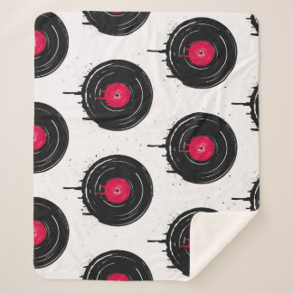 Melted vinyl records, artistic pattern. sherpa blanket