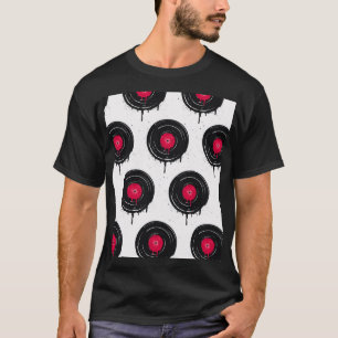Melted vinyl records, artistic pattern. T-Shirt