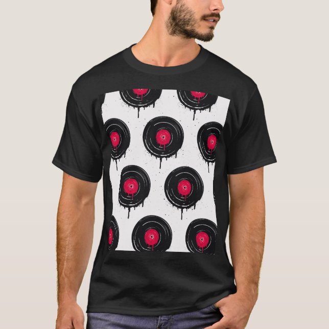 Melted vinyl records, artistic pattern. T-Shirt (Front)