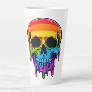Melthing Rainbow Skull Latte Mug