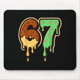 Melting 67 Dessert Style Ice Cream Drip Number Art Mouse Pad