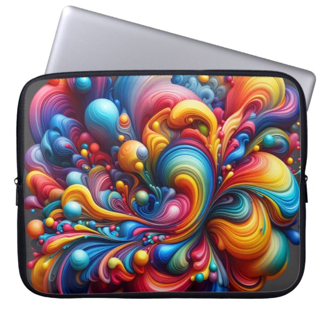 Melting Abstract Colors Laptop Sleeve (Front)