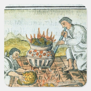 Melting and casting gold in the Aztec empire Square Sticker
