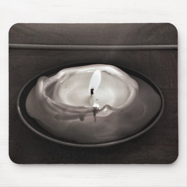 Melting Candle Black and White Mouse Pad (Front)