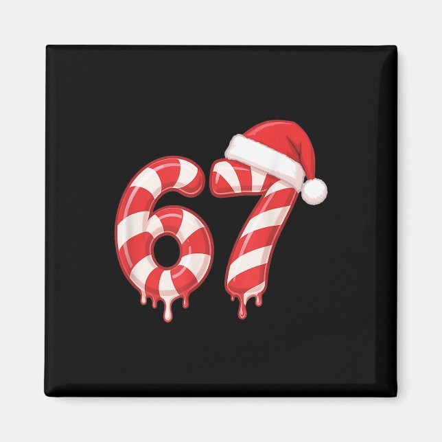 Melting Candy Cane 67 Christmas Design  Magnet (Front)