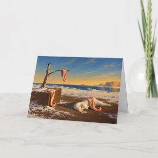 Melting Candy Canes Surreal Christmas Card
