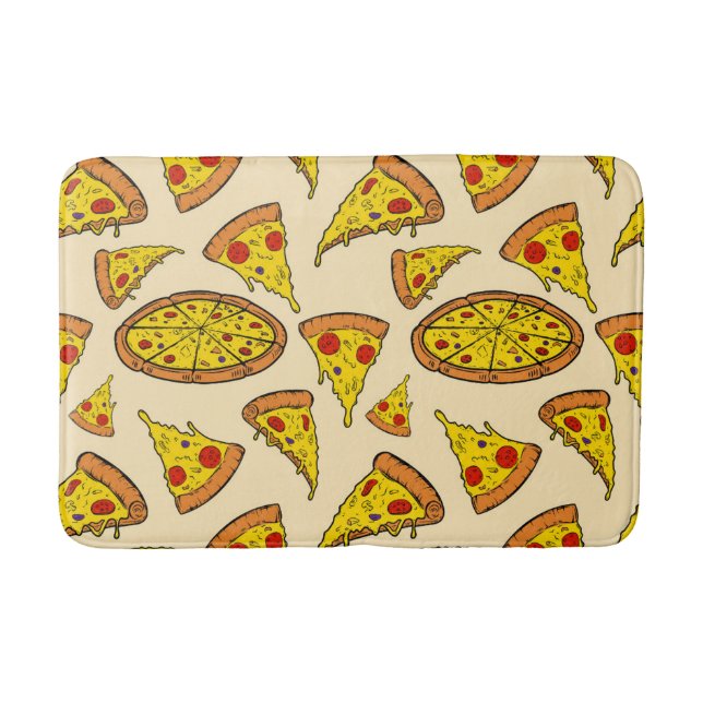 Melting Cheese Pizza Pattern Bath Mat (Front)