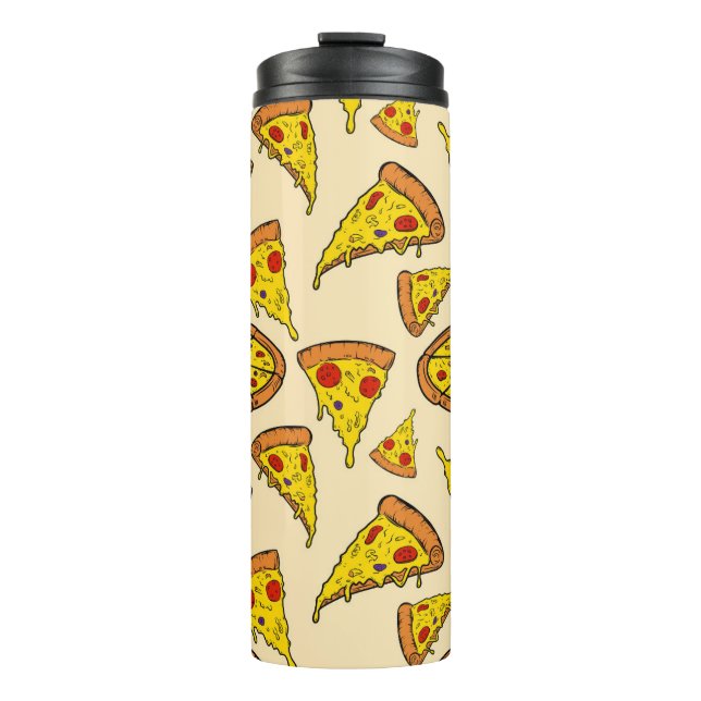 Melting Cheese Pizza Pattern Thermal Tumbler (Front)