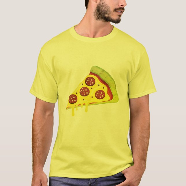 Melting Cheesy Pepperoni Pizza Slice T-Shirt (Front)