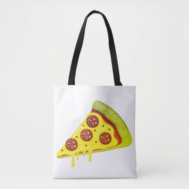 Melting Cheesy Pepperoni Pizza Slice Tote Bag (Front)