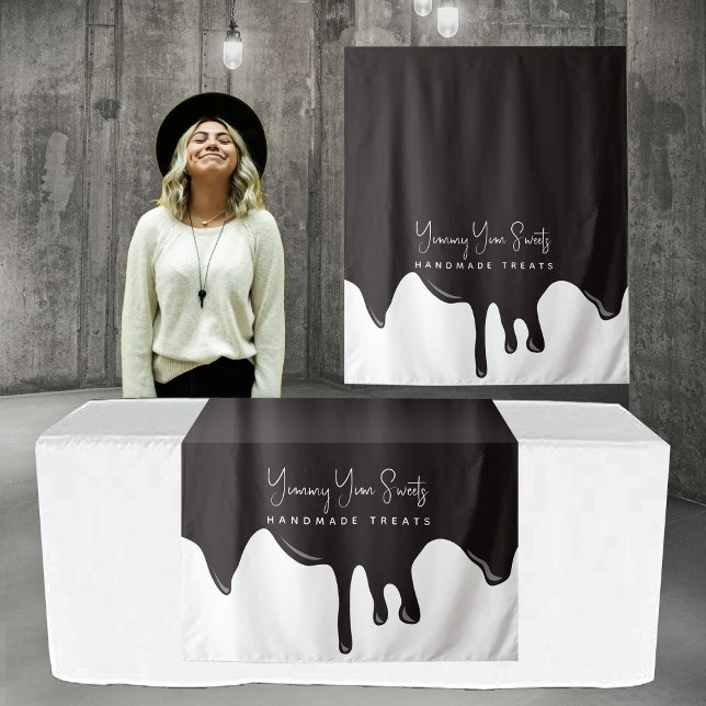 Melting Chocolate Business Table Runner Banner Tapestry (Melting Chocolate Business Table Runner Banner Tapestry)