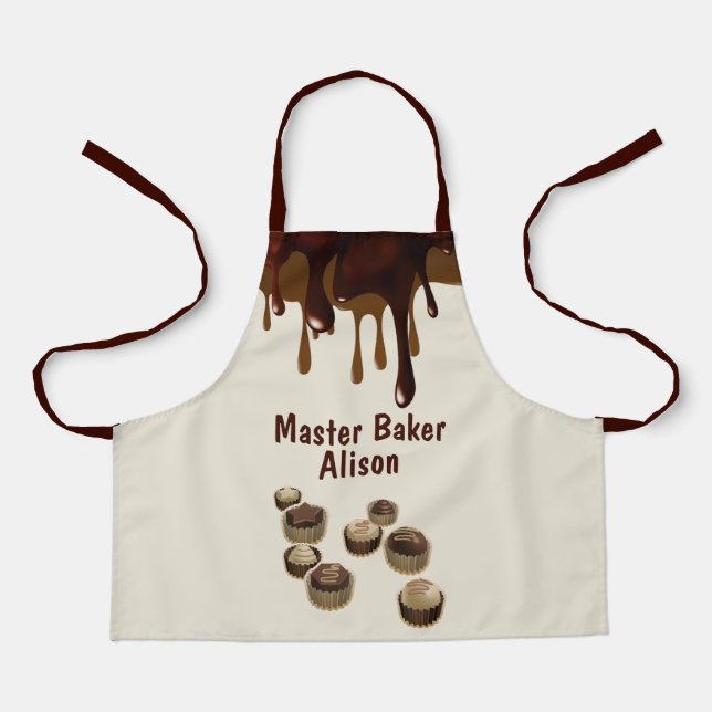 Melting Chocolate Chocolates Master Baker Kids Apron (Front)
