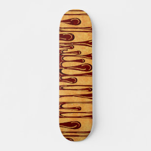 Melting chocolate, coffee or paint skateboard