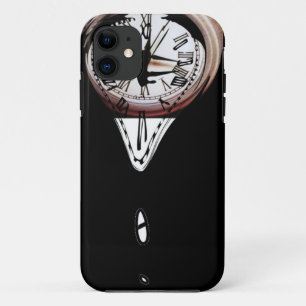 Melting Clocks surreal art black white Case-Mate iPhone Case