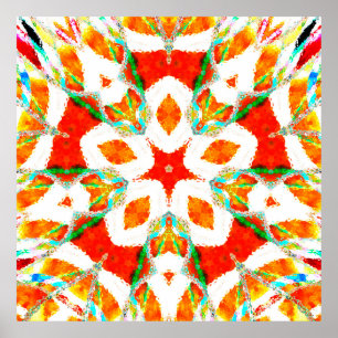 Melting colourful symmetrical pattern, ceramic til poster