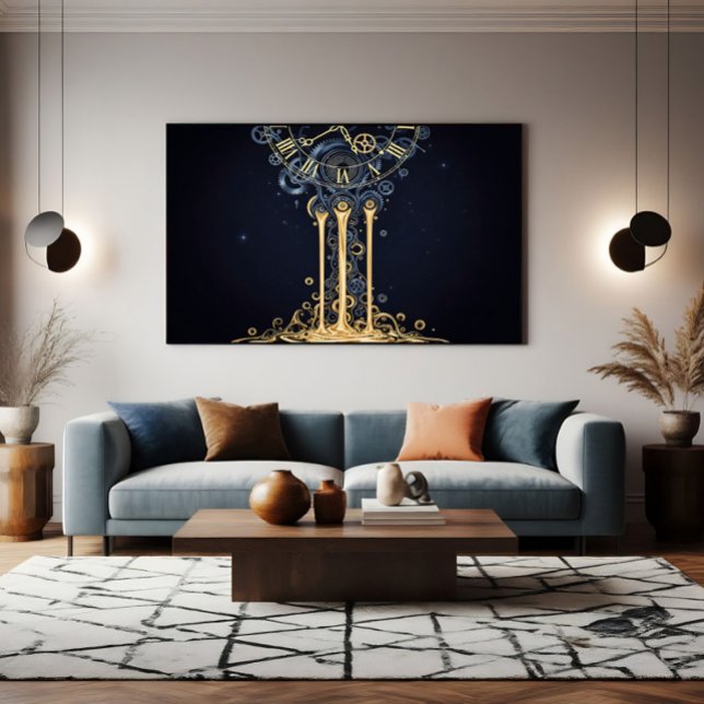 Melting Cosmic Clock Canvas Print (Creator Uploaded)