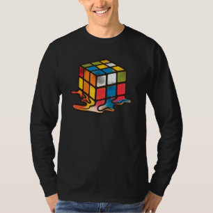 Melting Cube Puzzle Solving Cube Speed Cubing Cube T-Shirt