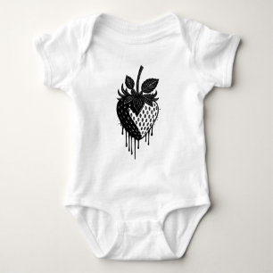 Melting Drip Strawberry Artwork Baby Bodysuit