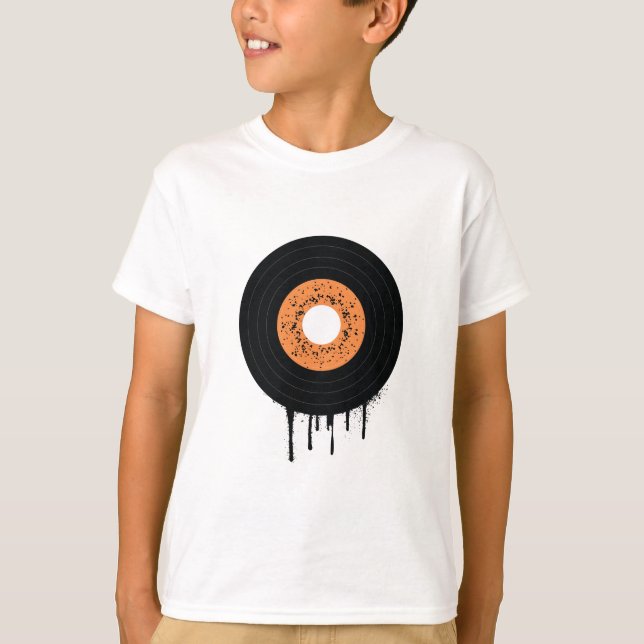 Melting Dripping Vinyl Lp Record T-Shirt (Front)