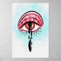 Melting Eye Psychedelic Pastel Goth Art