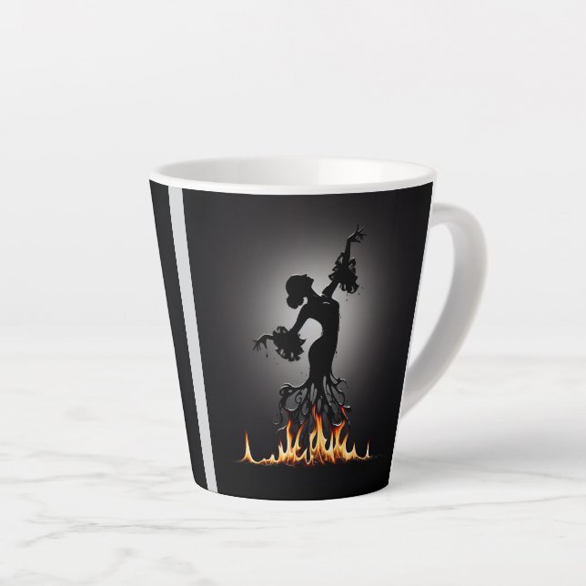 Melting Flamenco Dancer  Latte Mug (Right Angle)