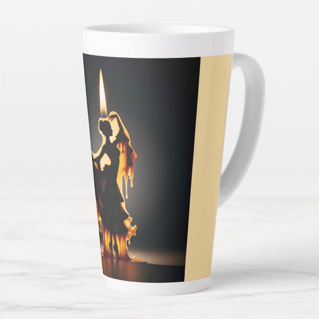 Melting Flamenco Dancer  Latte Mug (Right Angle)