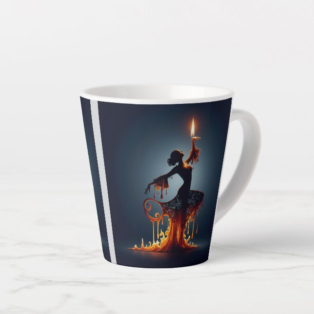Melting Flamenco Dancer  Latte Mug (Right Angle)