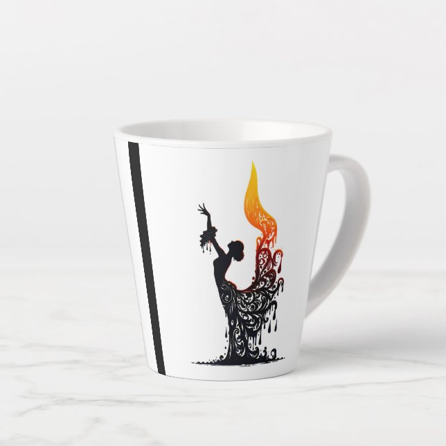 Melting Flamenco Dancer  Latte Mug (Right Angle)