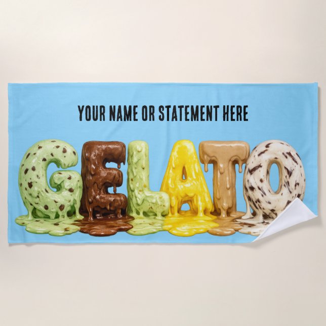 Melting Gelato Beach Towel (Front)