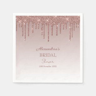 Melting Girly Pink Sparkles Bridal Shower Napkin