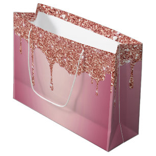 Melting Girly Pink Sparkles Large Gift Bag