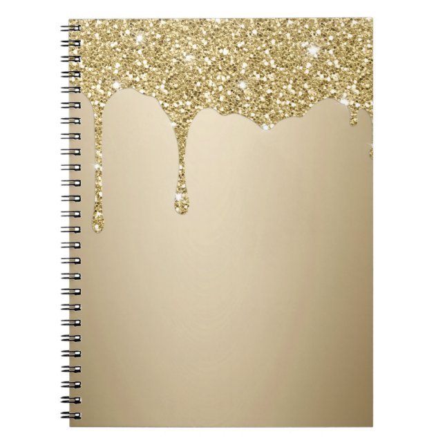 Melting Gold Glitter Notebook (Front)