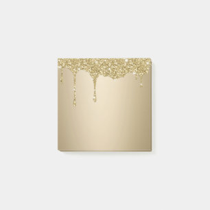 Melting Gold Glitter Post-it Notes