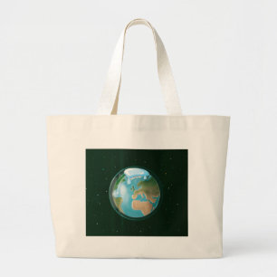 Melting Ice Caps on Planet Earth Large Tote Bag