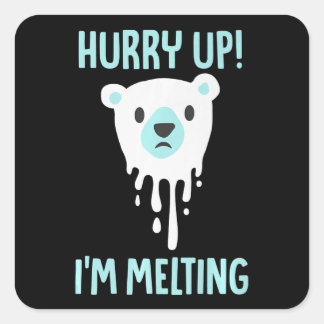 Melting Ice Climate Change Awareness Animal Lover Square Sticker